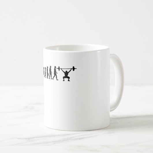 Mug Évolution Powerlifting Bodybuilding Cadeau (Devant droit)