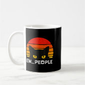 Mug Ew People Retro Funny Black Cat Anti Social Men Wo (Gauche)
