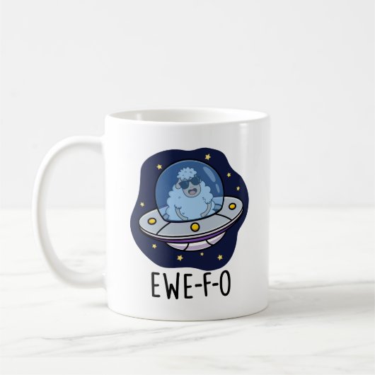 Mug Ewe-F-O Funny UFO Pun (Gauche)