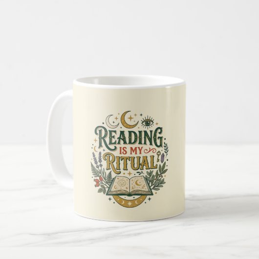 Mug Ex Libris La Lecture Est Mon Rituel Céleste Biblio (Devant gauche)