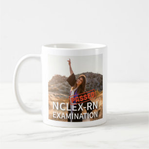 Mug examen nclex rn personnalisé photo infirmière cade
