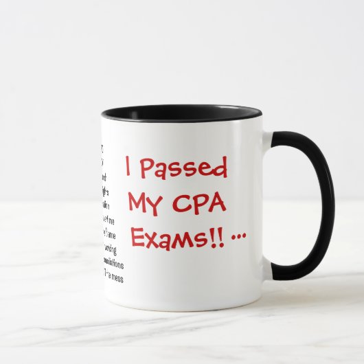 Mug Examens CPA passés ! Plaisanterie du laissez-passe (Droite)