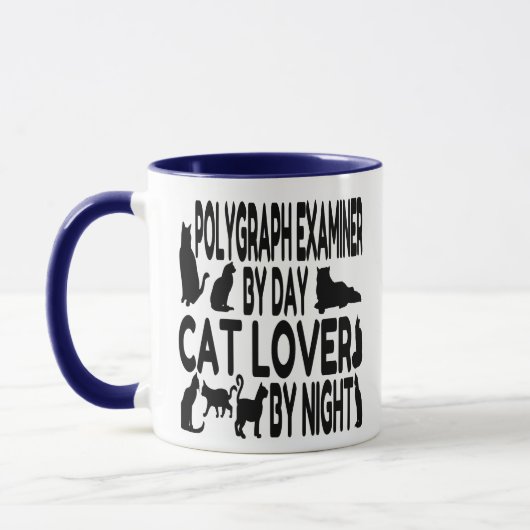 Mug Examinateur de polygraphe Amoureux des chats (Gauche)
