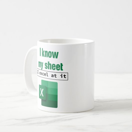 Mug Excel Je Connais Mon Feuille Feuille Feuille Feuil (Devant gauche)