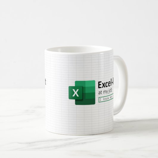Mug Excel prêté à My Job, Je connais My Sheet Coffee M (Devant droit)