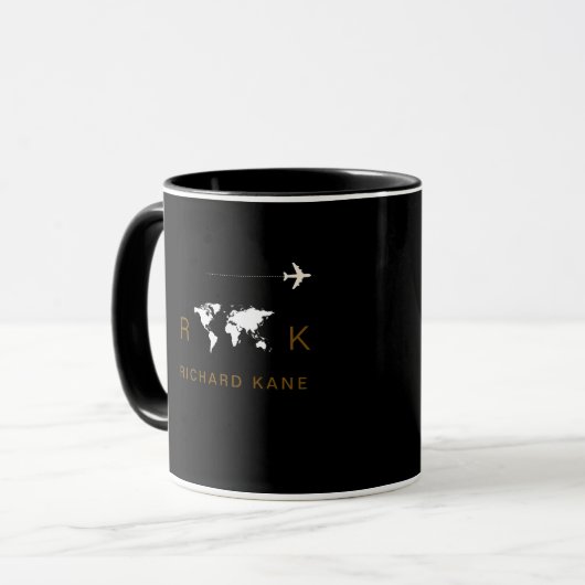 Mug Excellent Classy Noir Monogrammé (Devant gauche)