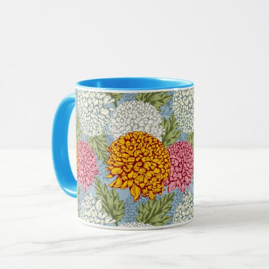 Mug Excellent motif avec des chrysanthèmes (Devant gauche)