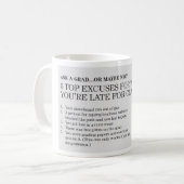 Mug Excuses de dessus pour quand vous êtes en retard (Devant gauche)