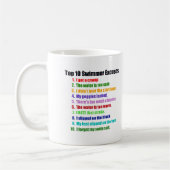 Mug Excuses de nageurs de Top Ten (Gauche)