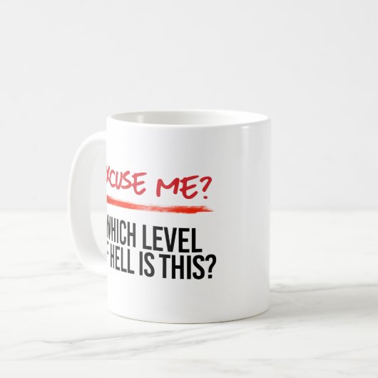 Mug Excusez-moi quel niveau c'est (Devant gauche)