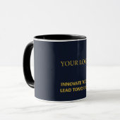 Mug exécutif moderne bleu marine et or (Devant gauche)