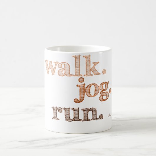 Mug EXÉCUTION Brown DU JOG DE MARCHE (police OMBRÉE) (Centre)