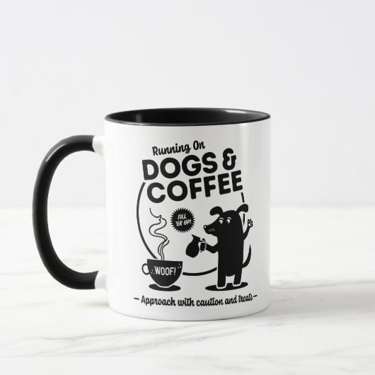 Mug Exécution sur Chiens et Café 11 oz. Combo (Gauche)