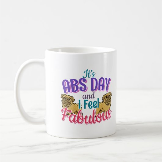 Mug Exercice Abs Day Core - Amoureux des chiens Carlin (Gauche)