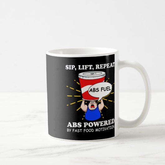 Mug Exercice Amusant Abs Fast Food Gym entraînement Bo (Droite)