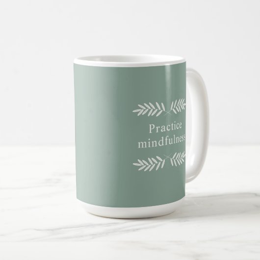 Mug Exercice Mindfulness Branches vertes (Devant droit)