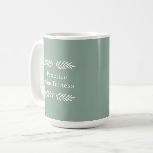 Mug Exercice Mindfulness Branches vertes (Devant gauche)