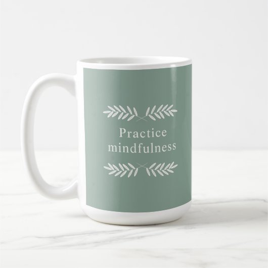 Mug Exercice Mindfulness Branches vertes (Gauche)