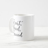 Mug Exert, Excel, Dépassé - Hustle, Gym, Succès (Devant gauche)