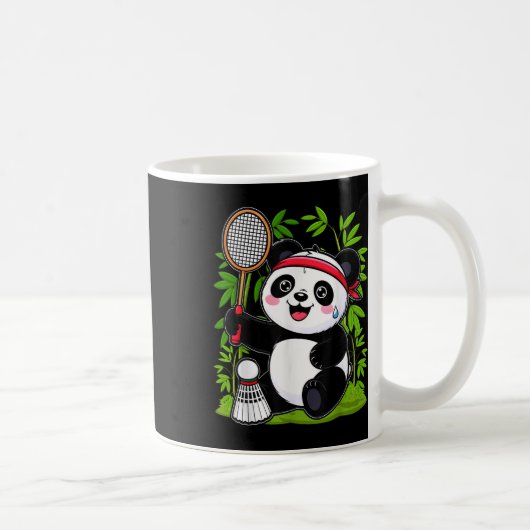 Mug Exhausted Badminton Panda - Funny Cute Shuttle Ani (Droite)