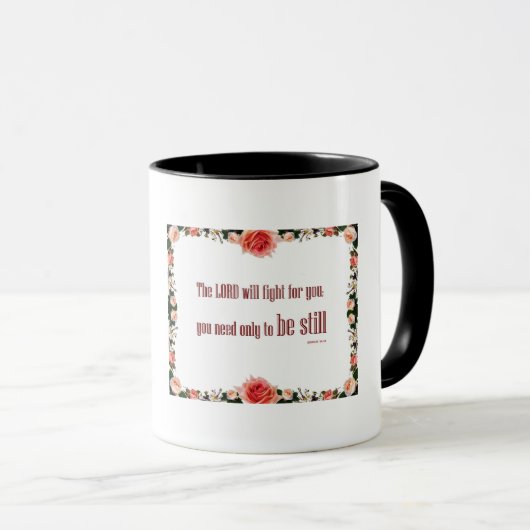 Mug Exode 14 Combo Mug, 11 oz 'L'Éternel va combattre' (Devant droit)
