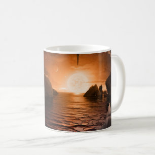 Mug Exoplanet Trappist-1f De Son Côté Nocturne Icy.