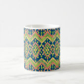 Mug Exotic Ethnic Motif Ikat en bleu (Centre)