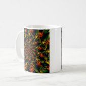 Mug Exotique | Art fractal vert et jaune (Devant gauche)