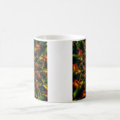 Mug Exotique | Art fractal vert et jaune (Centre)