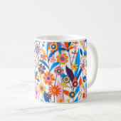 Mug Exotique multicolore Floral Arrière - plan-32939 (Devant droit)