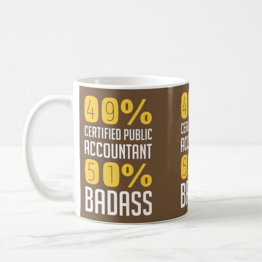 Mug Expert-comptable de 49% 57% Badass (Gauche)
