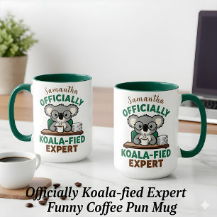 Mug Expert drôle en koala officiellement qualifié Pun 