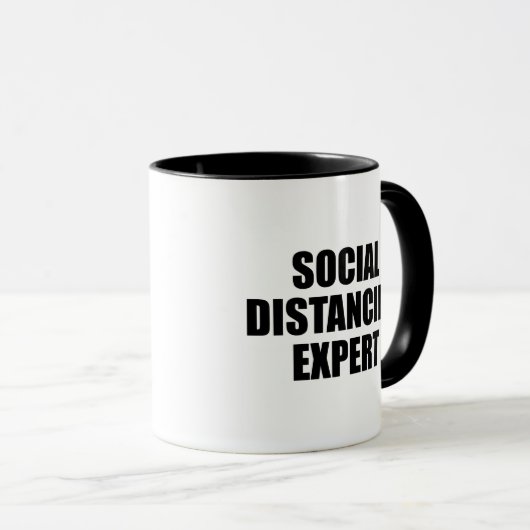 Mug Expert en Distances Sociales Introduit La Flu Anti (Devant droit)