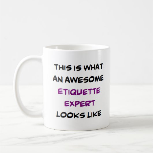 Mug expert en étiquette, génial (Gauche)