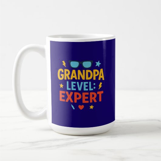 Mug expert niveau papy (style cartoon) (Gauche)