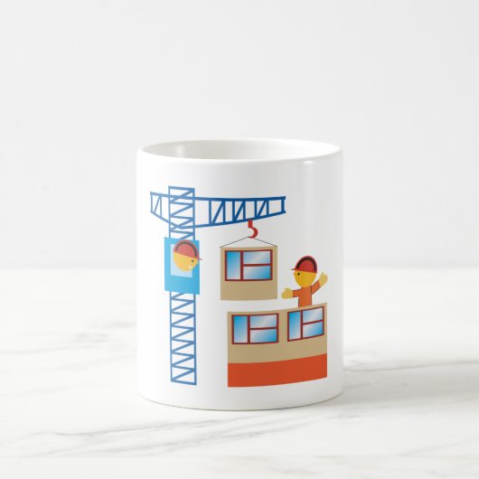 Mug Exploitant De Grue Et Travailleur De Construction (Centre)