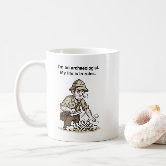Mug Explorateur Archéologue Esprit – Découverte Ancien (Avec donut)