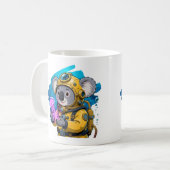 Mug Explorateur de dessin animé mignon Koala plongeur  (Devant gauche)