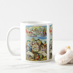 Mug Explorateurs vintages avec carte du monde antique,