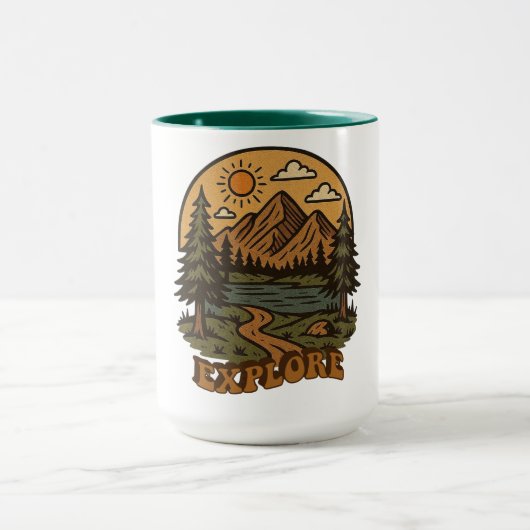 Mug Exploration de la nature vintage/rustique (Centre)