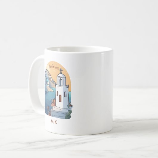 Mug Exploration de Santorin, Grèce (Devant gauche)