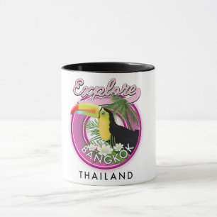 Mug explorer Bangkok indonesia logo voyage