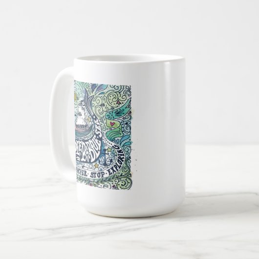 Mug Explorer bleu profond d'arrêt de la mer |Never (Devant gauche)