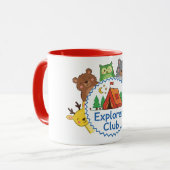 Mug Explorer Club Kids Camping Animal Art (Devant gauche)