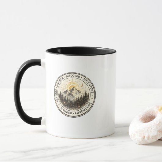 Mug Explorez Errer Découvrez l'Aventure de Montagne (Avec donut)