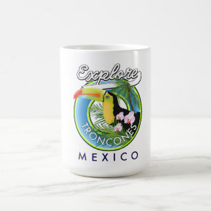 Mug Explorez le logo rétro de Troncones Mexique