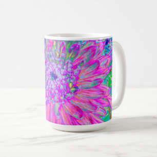Mug Explosion cool de cactus dahlia rose, bleu et viol