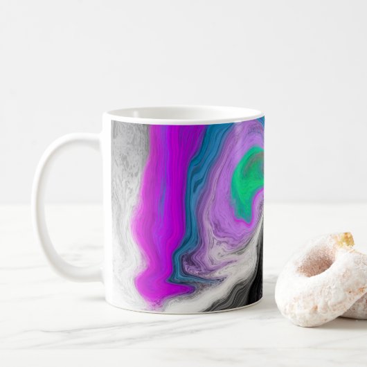 Mug Explosion d'art en marbre coloré (Avec donut)