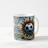 Mug Explosion de ballon de football (Devant droit)