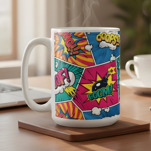 Mug Explosion de bande dessinée rétro - Vibrant Pop Ar